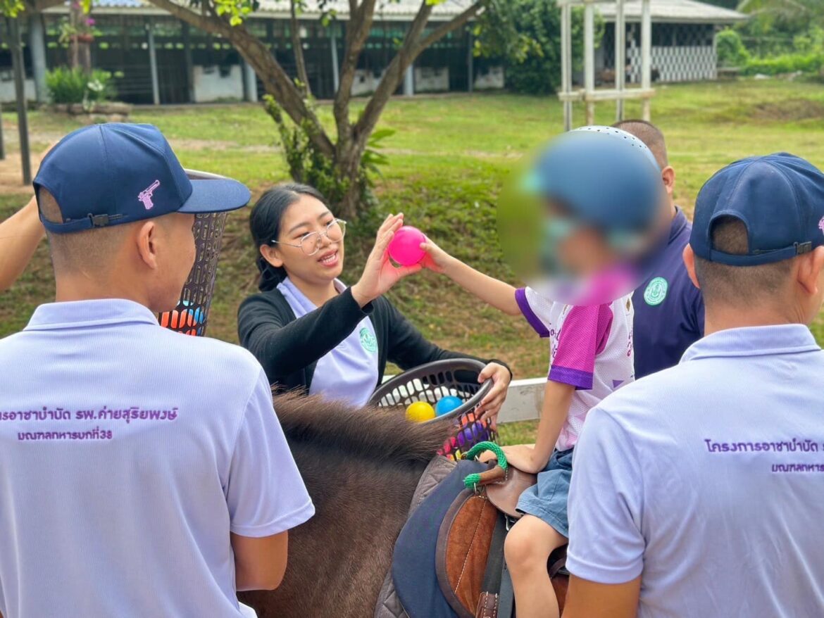 “โครงการอาชาบำบัด เพื่อให้น้องๆ ได้รับโอกาสและพัฒนาการที่ดีขึ้น ช่วยเสริมสร้างฟื้นฟู ความสมดุลทั้งร่างกายและจิตใจที่ดีให้แก่น้องๆ ได้ดีขึ้น”