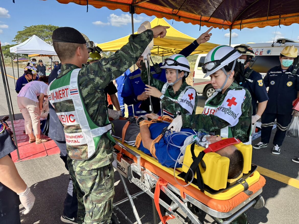 ”ร่วมซ้อมแผนปฏิบัติการรับมืออุบัติภัย จ.น่าน “