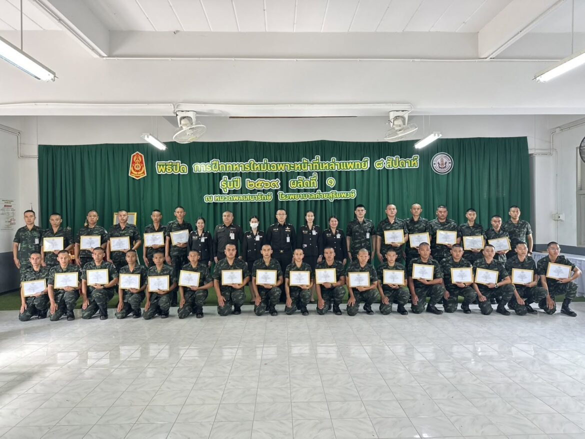“พิธีปิดหลักสูตรการฝึกเฉพาะหน้าที่เหล่าทหารแพทย์ 8 สัปดาห์”